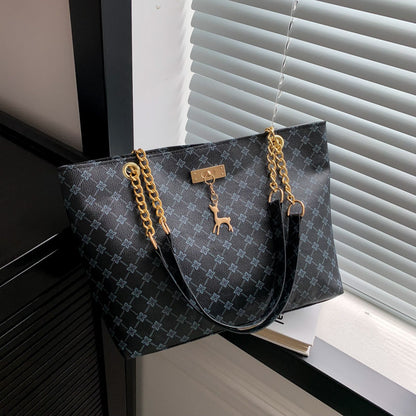 Sac à Main en Cuir Souple – Fourre-Tout Femme avec Chaîne